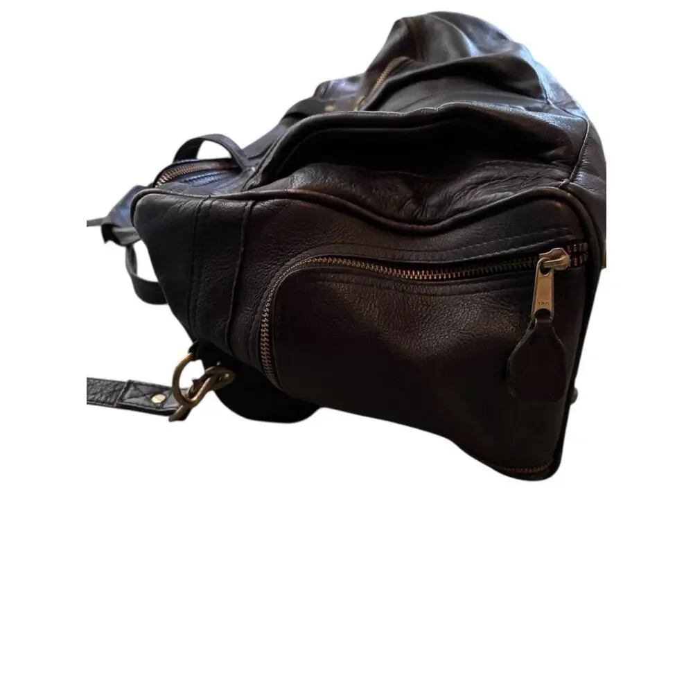 Frye Leather Duffle Bag- Black - Style 102 Benchcrafted Cross Body Strap -Duffel